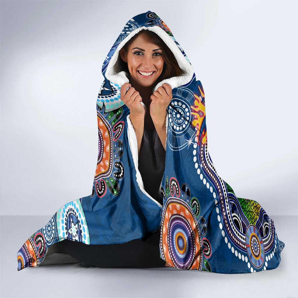 Custom NAIDOC Week 2024 Adelaide Crows Hooded Blanket Australia Aboriginal Dot Painting