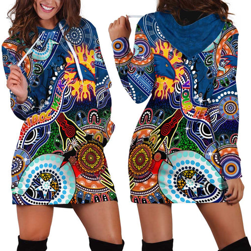 Custom NAIDOC Week 2024 Adelaide Crows Hoodie Dress Australia Aboriginal Dot Painting