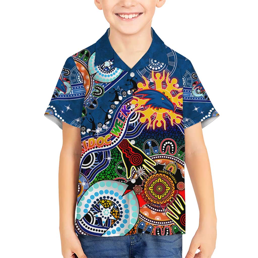 Custom NAIDOC Week 2024 Adelaide Crows Kid Hawaiian Shirt Australia Aboriginal Dot Painting