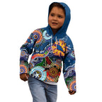 Custom NAIDOC Week 2024 Adelaide Crows Kid Hoodie Australia Aboriginal Dot Painting