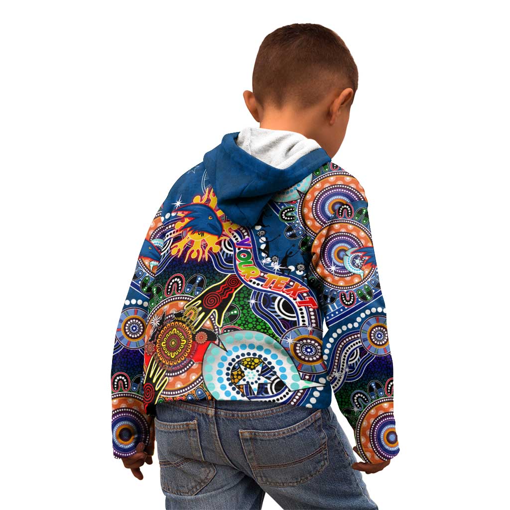 Custom NAIDOC Week 2024 Adelaide Crows Kid Hoodie Australia Aboriginal Dot Painting