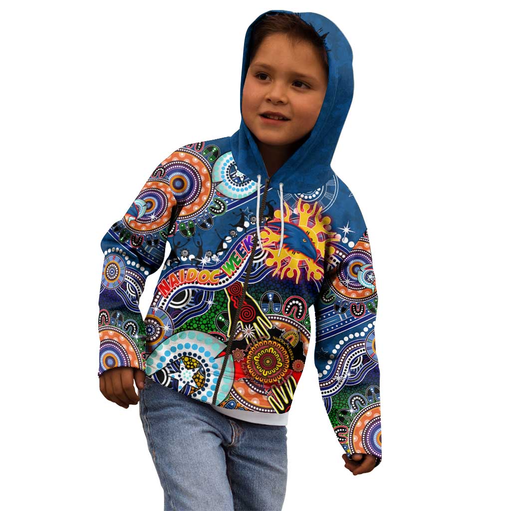 Custom NAIDOC Week 2024 Adelaide Crows Kid Hoodie Australia Aboriginal Dot Painting