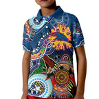 Custom NAIDOC Week 2024 Adelaide Crows Kid Polo Shirt Australia Aboriginal Dot Painting