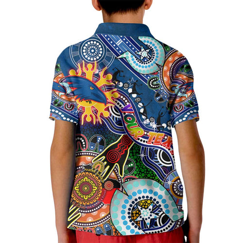 Custom NAIDOC Week 2024 Adelaide Crows Kid Polo Shirt Australia Aboriginal Dot Painting