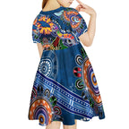 Custom NAIDOC Week 2024 Adelaide Crows Kid Short Sleeve Dress Australia Aboriginal Dot Painting
