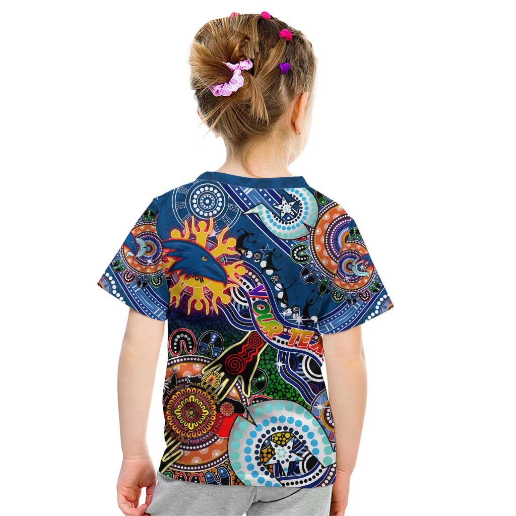 Custom NAIDOC Week 2024 Adelaide Crows Kid T Shirt Australia Aboriginal Dot Painting
