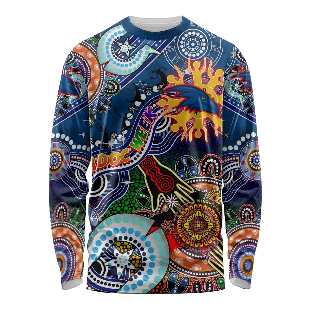 Custom NAIDOC Week 2024 Adelaide Crows Long Sleeve Shirt Australia Aboriginal Dot Painting
