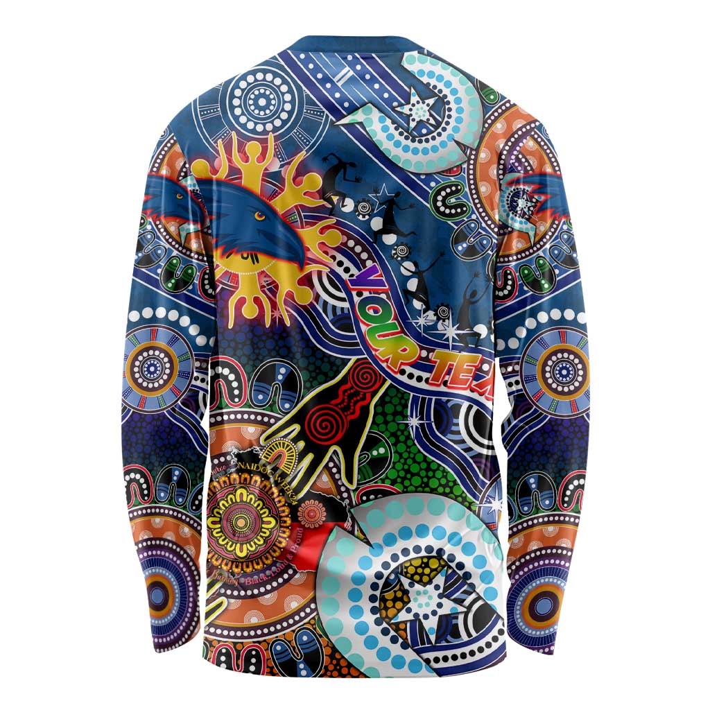 Custom NAIDOC Week 2024 Adelaide Crows Long Sleeve Shirt Australia Aboriginal Dot Painting