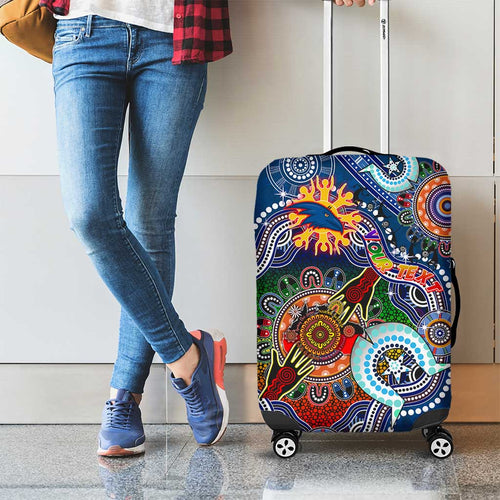 Custom NAIDOC Week 2024 Adelaide Crows Luggage Cover Australia Aboriginal Dot Painting