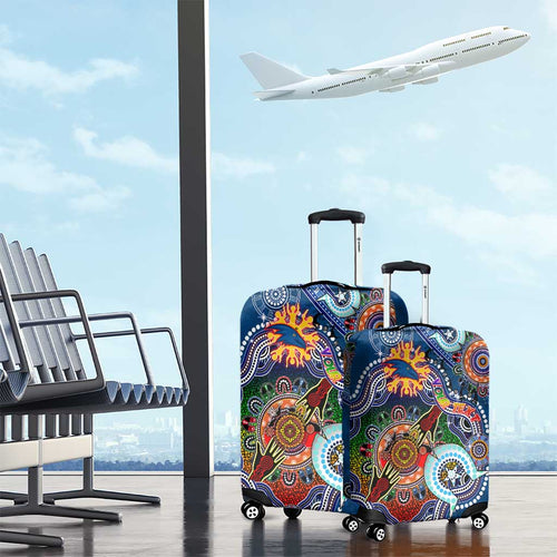 Custom NAIDOC Week 2024 Adelaide Crows Luggage Cover Australia Aboriginal Dot Painting