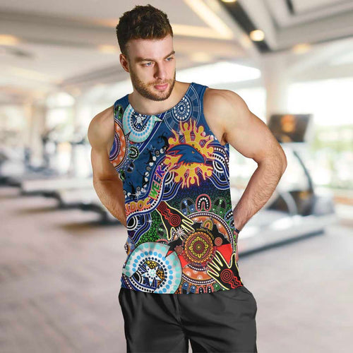 Custom NAIDOC Week 2024 Adelaide Crows Men Tank Top Australia Aboriginal Dot Painting