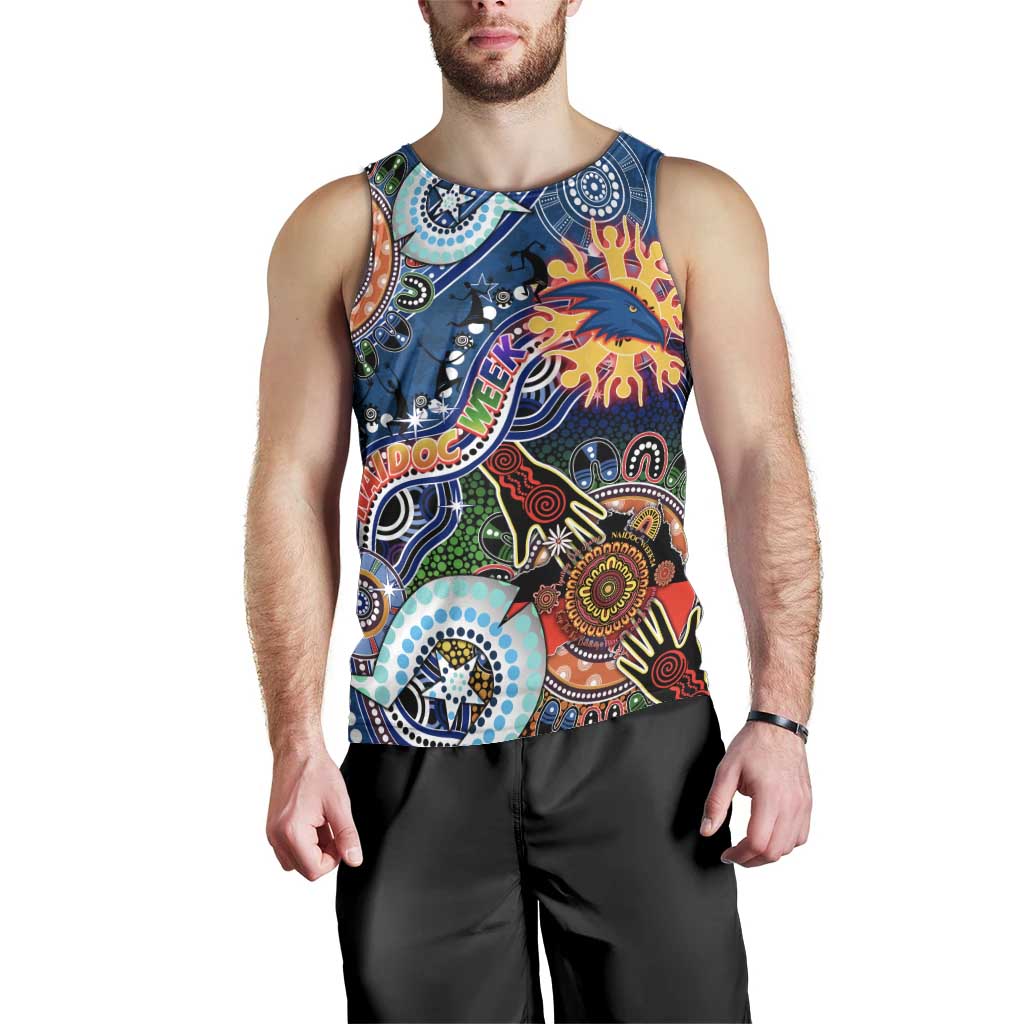 Custom NAIDOC Week 2024 Adelaide Crows Men Tank Top Australia Aboriginal Dot Painting