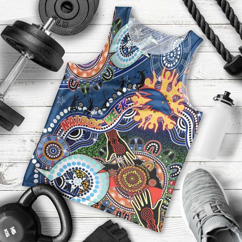 Custom NAIDOC Week 2024 Adelaide Crows Men Tank Top Australia Aboriginal Dot Painting