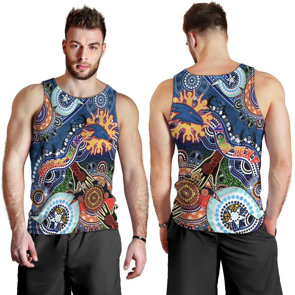 Custom NAIDOC Week 2024 Adelaide Crows Men Tank Top Australia Aboriginal Dot Painting