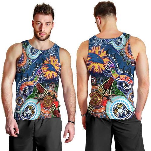Custom NAIDOC Week 2024 Adelaide Crows Men Tank Top Australia Aboriginal Dot Painting