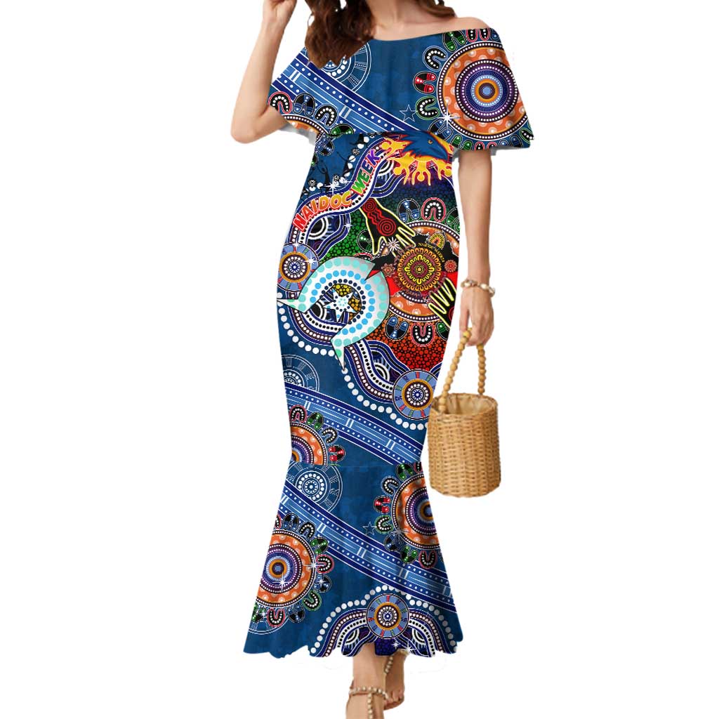 Custom NAIDOC Week 2024 Adelaide Crows Mermaid Dress Australia Aboriginal Dot Painting