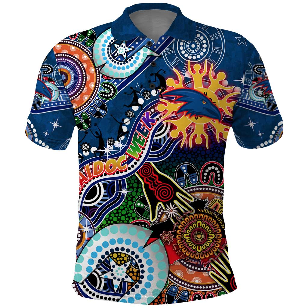 Custom NAIDOC Week 2024 Adelaide Crows Polo Shirt Australia Aboriginal Dot Painting