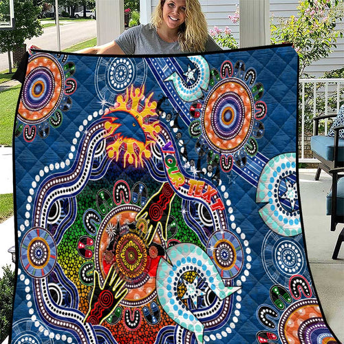 Custom NAIDOC Week 2024 Adelaide Crows Quilt Australia Aboriginal Dot Painting