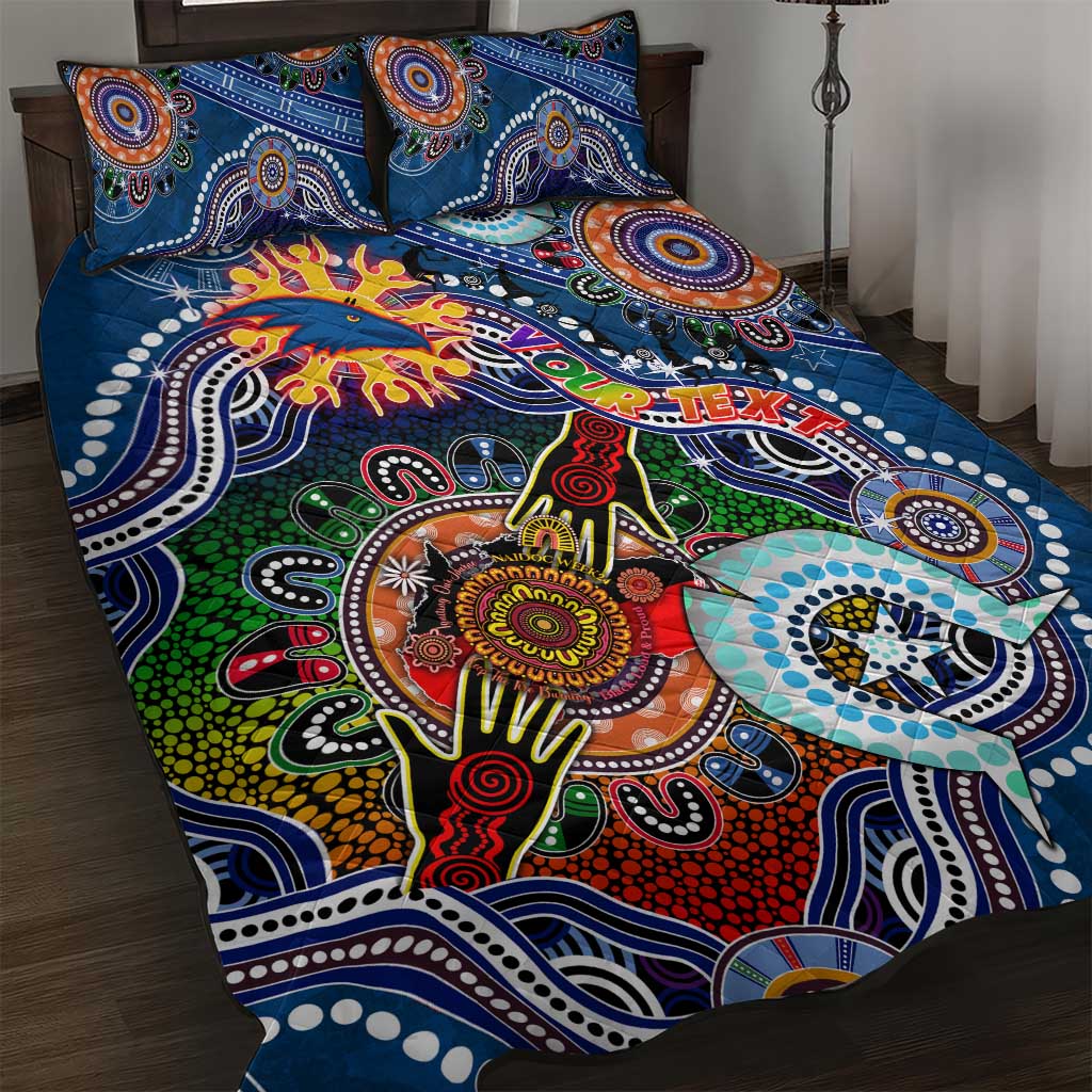 Custom NAIDOC Week 2024 Adelaide Crows Quilt Bed Set Australia Aboriginal Dot Painting