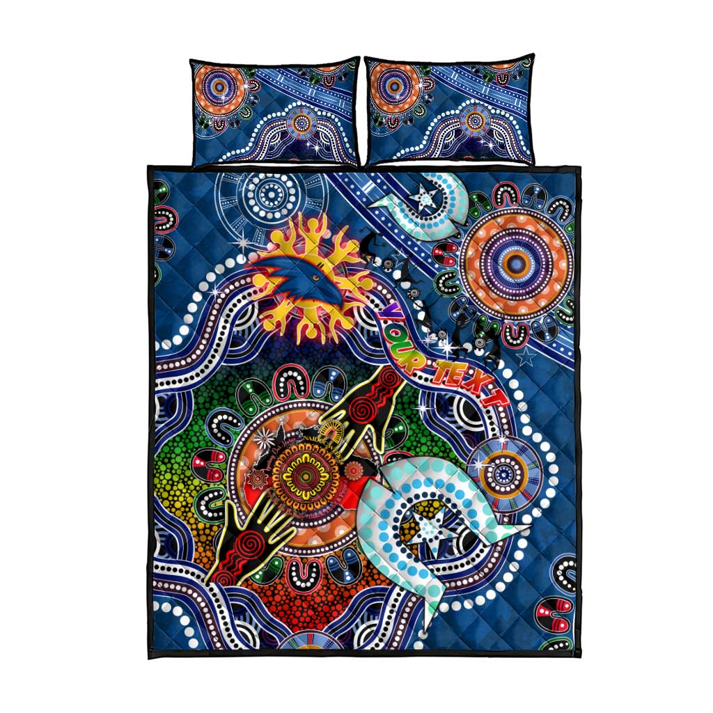 Custom NAIDOC Week 2024 Adelaide Crows Quilt Bed Set Australia Aboriginal Dot Painting