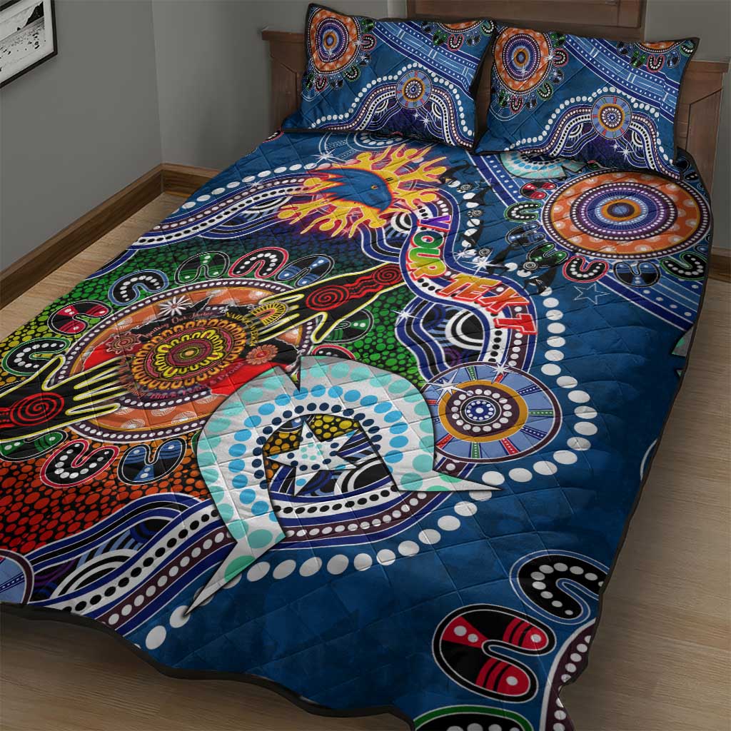 Custom NAIDOC Week 2024 Adelaide Crows Quilt Bed Set Australia Aboriginal Dot Painting