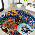 Custom NAIDOC Week 2024 Adelaide Crows Round Carpet Australia Aboriginal Dot Painting
