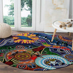 Custom NAIDOC Week 2024 Adelaide Crows Round Carpet Australia Aboriginal Dot Painting