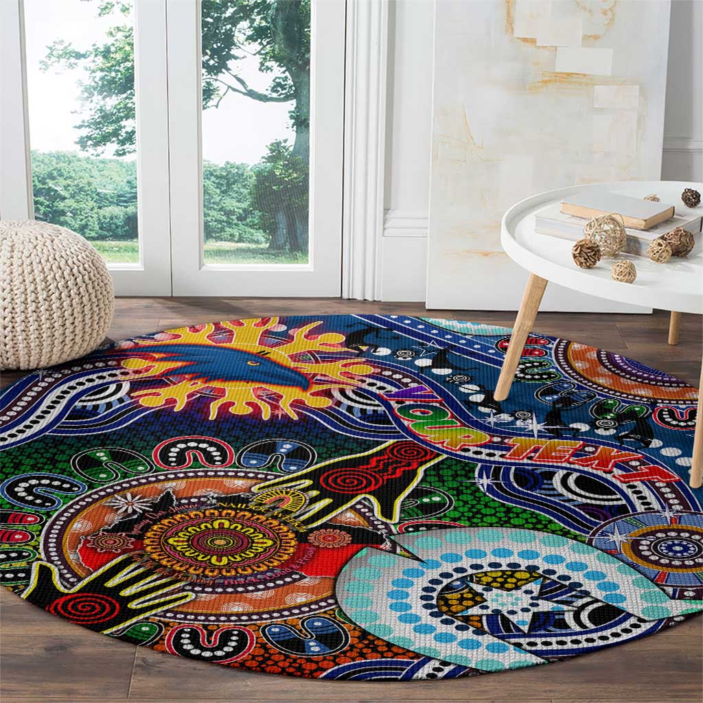 Custom NAIDOC Week 2024 Adelaide Crows Round Carpet Australia Aboriginal Dot Painting
