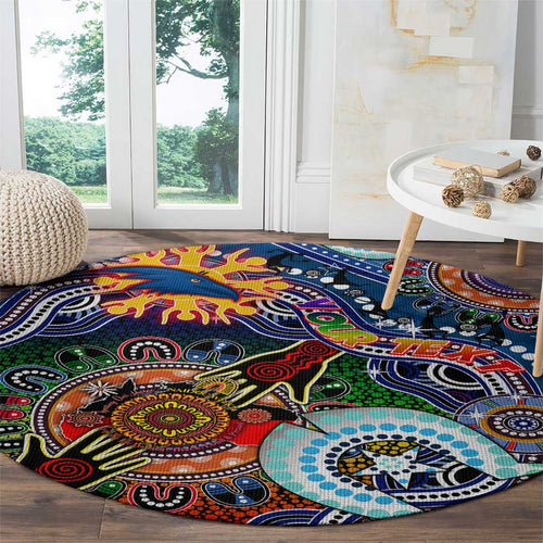Custom NAIDOC Week 2024 Adelaide Crows Round Carpet Australia Aboriginal Dot Painting
