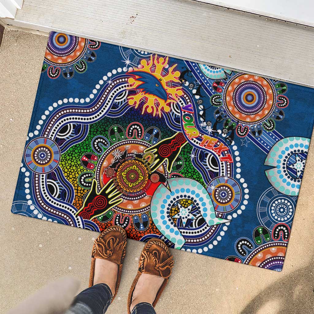 Custom NAIDOC Week 2024 Adelaide Crows Rubber Doormat Australia Aboriginal Dot Painting