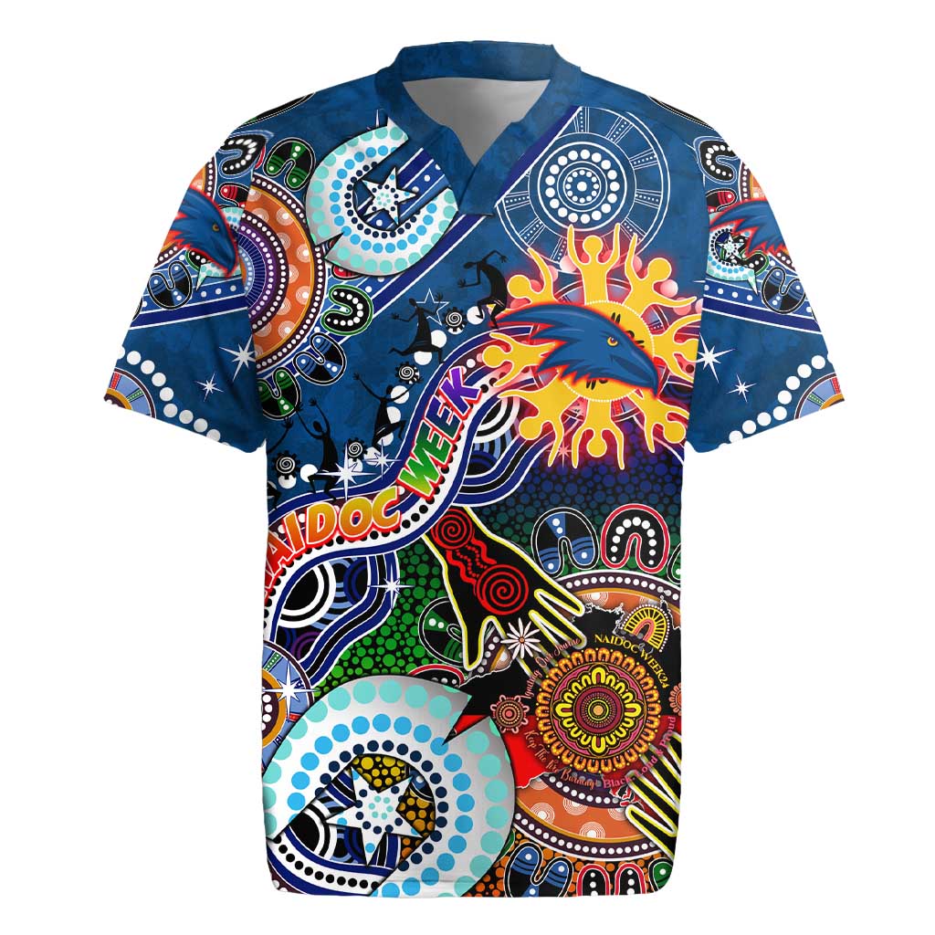 Custom NAIDOC Week 2024 Adelaide Crows Rugby Jersey Australia Aboriginal Dot Painting