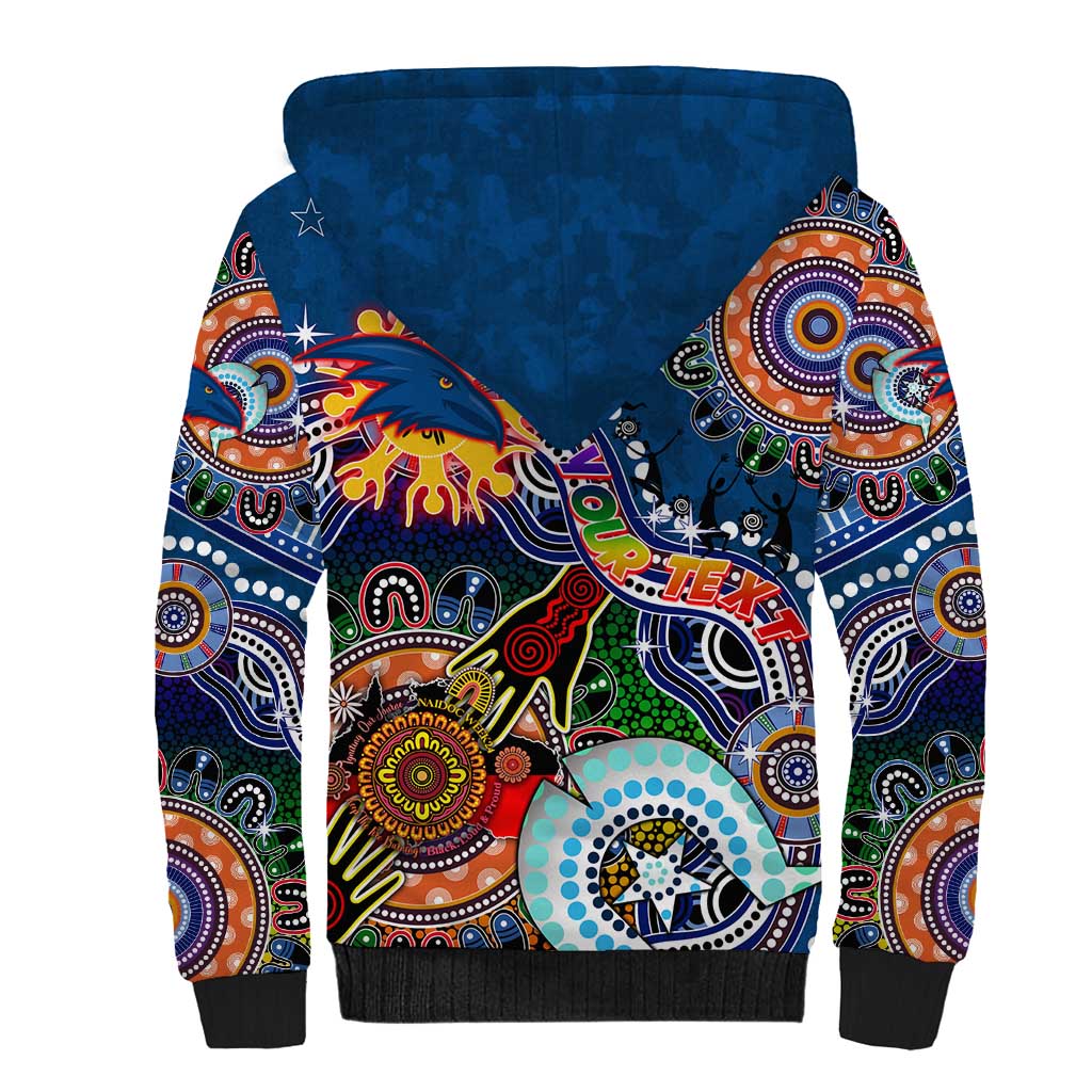 Custom NAIDOC Week 2024 Adelaide Crows Sherpa Hoodie Australia Aboriginal Dot Painting