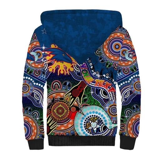 Custom NAIDOC Week 2024 Adelaide Crows Sherpa Hoodie Australia Aboriginal Dot Painting