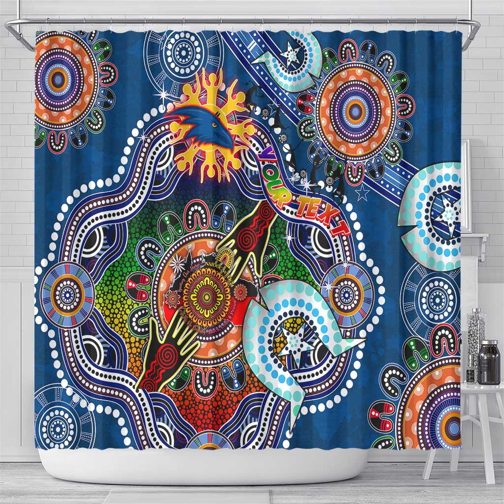 Custom NAIDOC Week 2024 Adelaide Crows Shower Curtain Australia Aboriginal Dot Painting