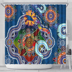Custom NAIDOC Week 2024 Adelaide Crows Shower Curtain Australia Aboriginal Dot Painting