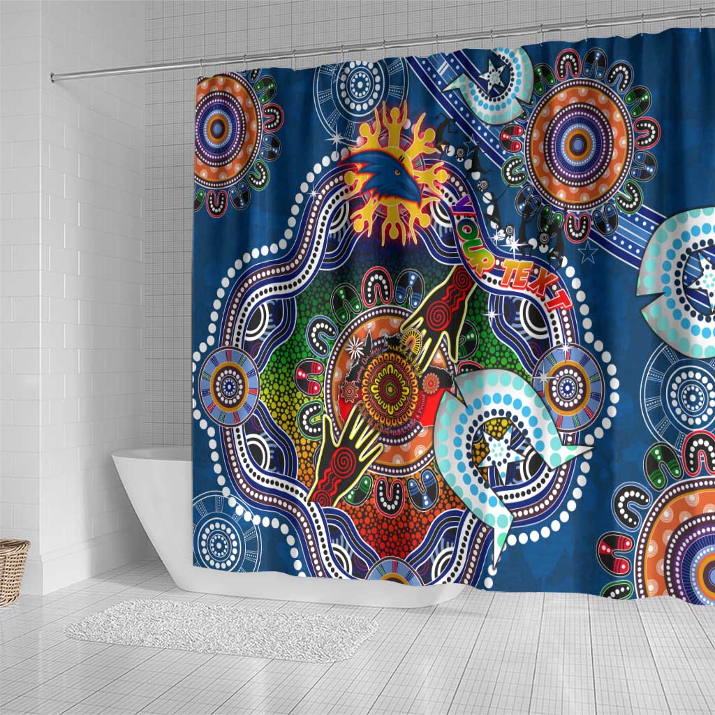 Custom NAIDOC Week 2024 Adelaide Crows Shower Curtain Australia Aboriginal Dot Painting