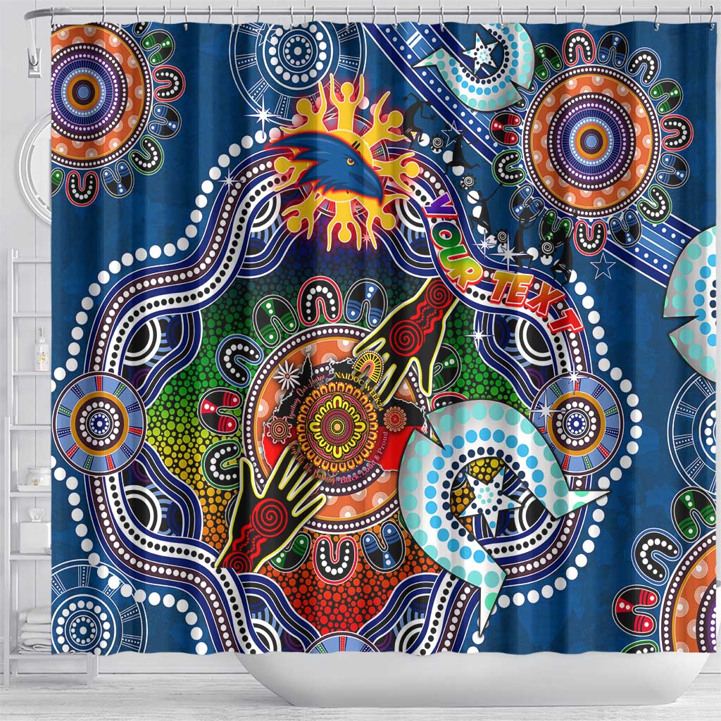 Custom NAIDOC Week 2024 Adelaide Crows Shower Curtain Australia Aboriginal Dot Painting