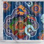 Custom NAIDOC Week 2024 Adelaide Crows Shower Curtain Australia Aboriginal Dot Painting