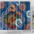 Custom NAIDOC Week 2024 Adelaide Crows Shower Curtain Australia Aboriginal Dot Painting