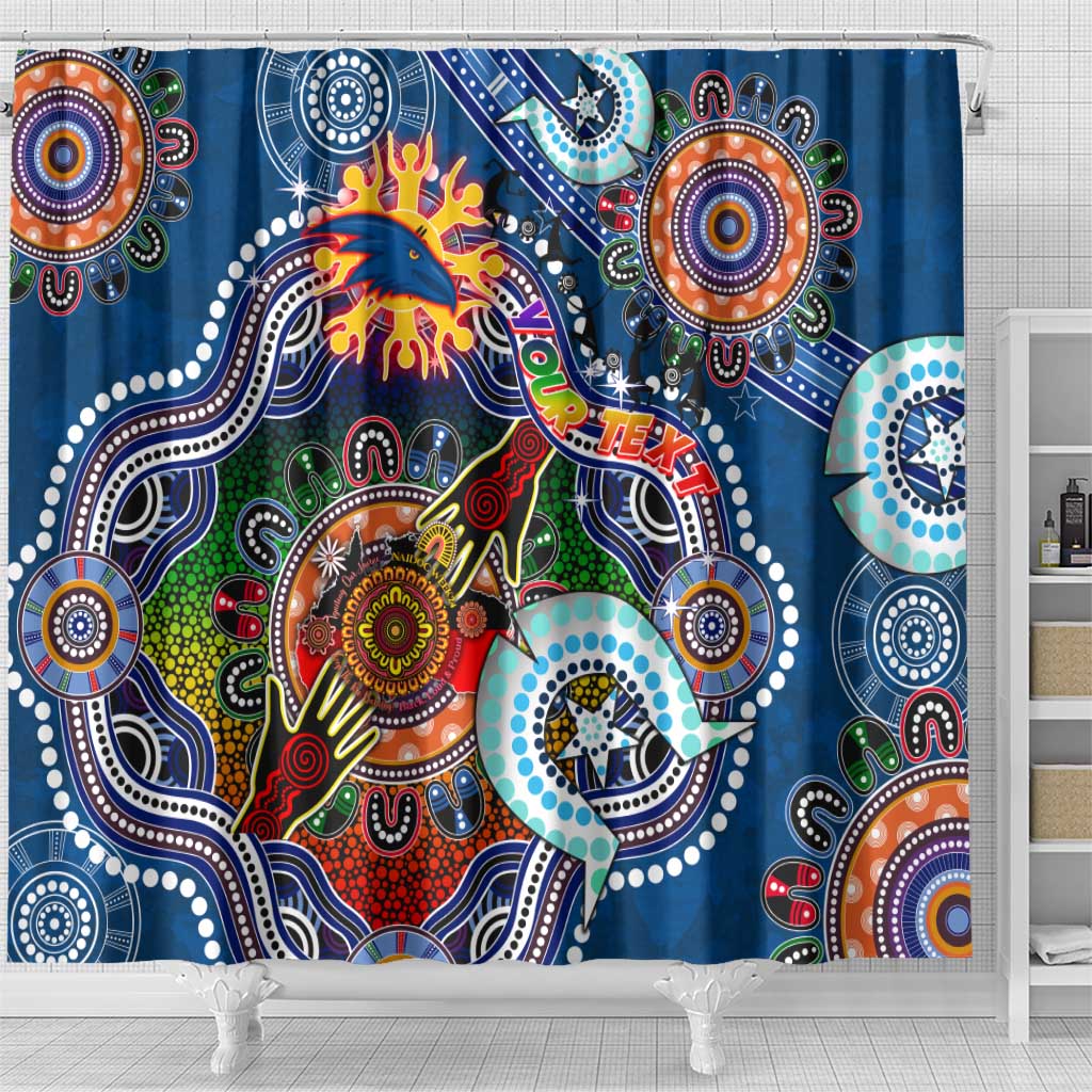 Custom NAIDOC Week 2024 Adelaide Crows Shower Curtain Australia Aboriginal Dot Painting