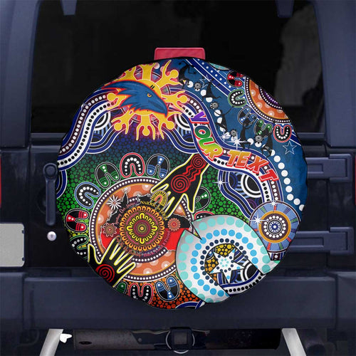 Custom NAIDOC Week 2024 Adelaide Crows Spare Tire Cover Australia Aboriginal Dot Painting
