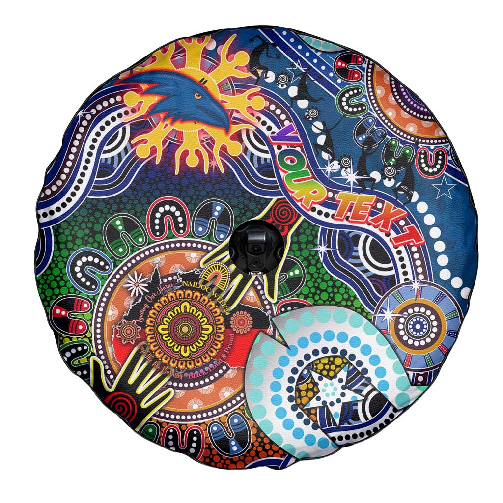 Custom NAIDOC Week 2024 Adelaide Crows Spare Tire Cover Australia Aboriginal Dot Painting