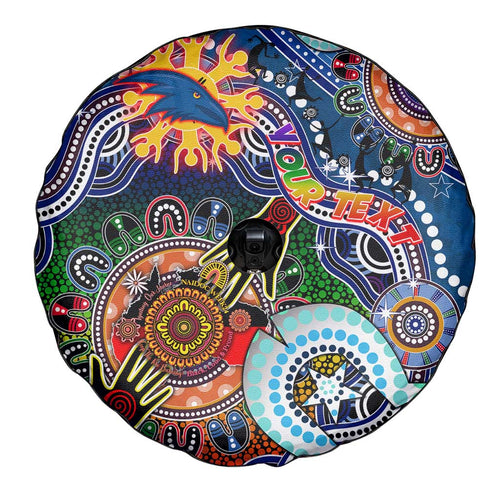 Custom NAIDOC Week 2024 Adelaide Crows Spare Tire Cover Australia Aboriginal Dot Painting