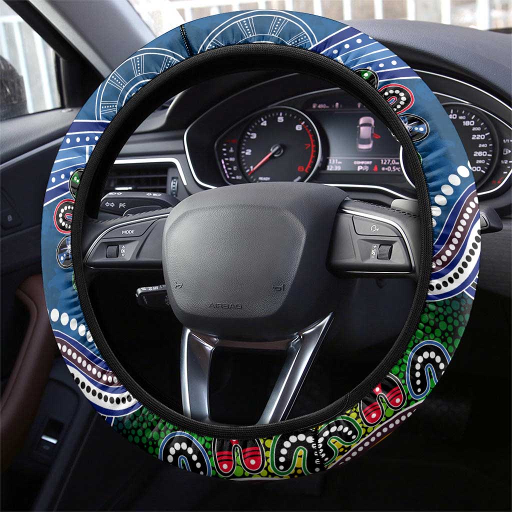 NAIDOC Week 2024 Adelaide Crows Steering Wheel Cover Australia Aboriginal Dot Painting
