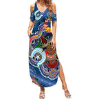 Custom NAIDOC Week 2024 Adelaide Crows Summer Maxi Dress Australia Aboriginal Dot Painting