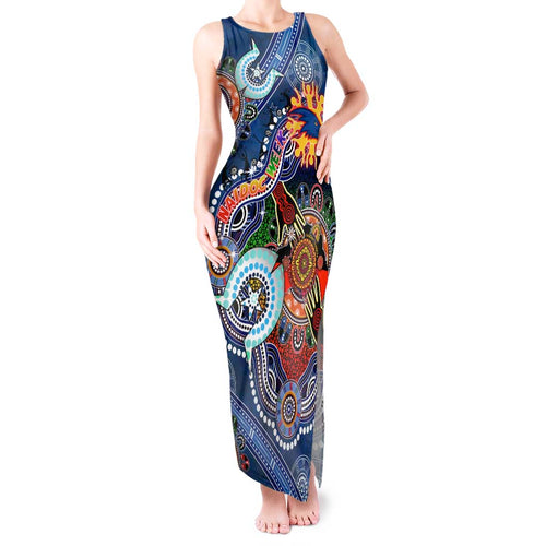 Custom NAIDOC Week 2024 Adelaide Crows Tank Maxi Dress Australia Aboriginal Dot Painting