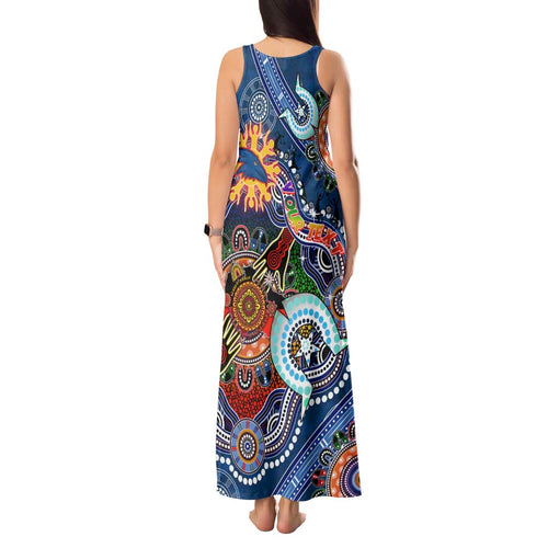 Custom NAIDOC Week 2024 Adelaide Crows Tank Maxi Dress Australia Aboriginal Dot Painting