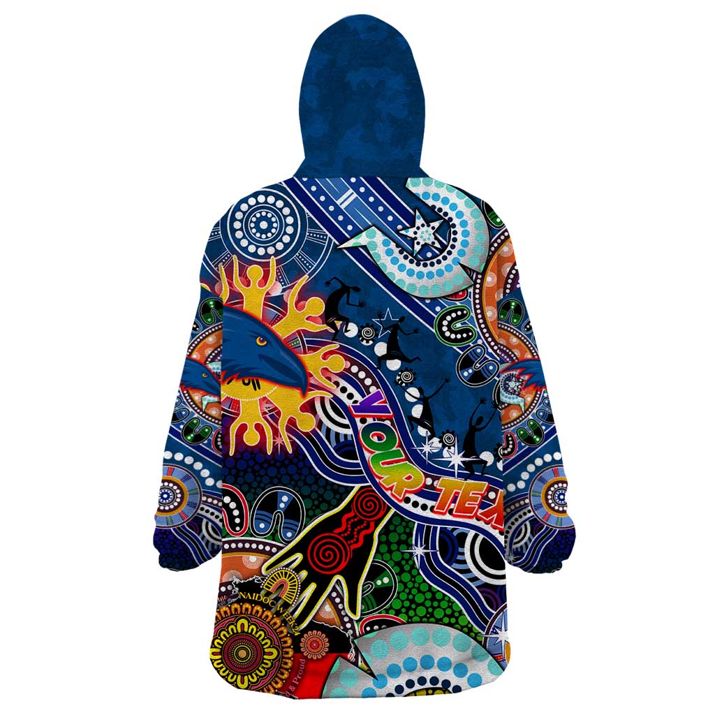Custom NAIDOC Week 2024 Adelaide Crows Wearable Blanket Hoodie Australia Aboriginal Dot Painting