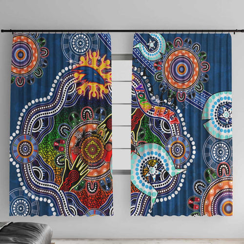 Custom NAIDOC Week 2024 Adelaide Crows Window Curtain Australia Aboriginal Dot Painting