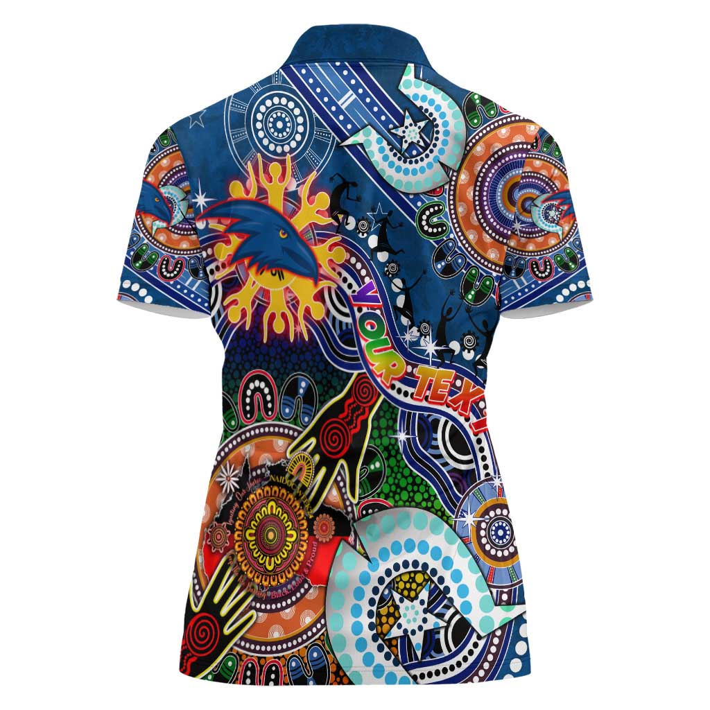 Custom NAIDOC Week 2024 Adelaide Crows Women Polo Shirt Australia Aboriginal Dot Painting